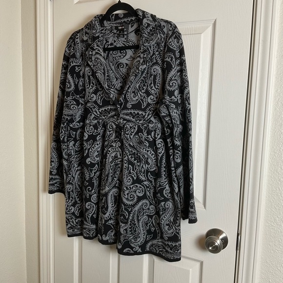 Style Co Paisley Cardigan Light Coat Long size X-Large 100% cotton - Picture 3 of 11